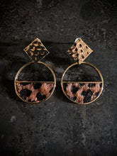 Load image into Gallery viewer, MELINDA | half moon cheetah earrings