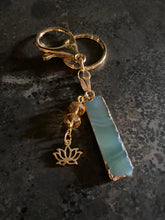 Load image into Gallery viewer, KRYSTAL | lotus charm keychain
