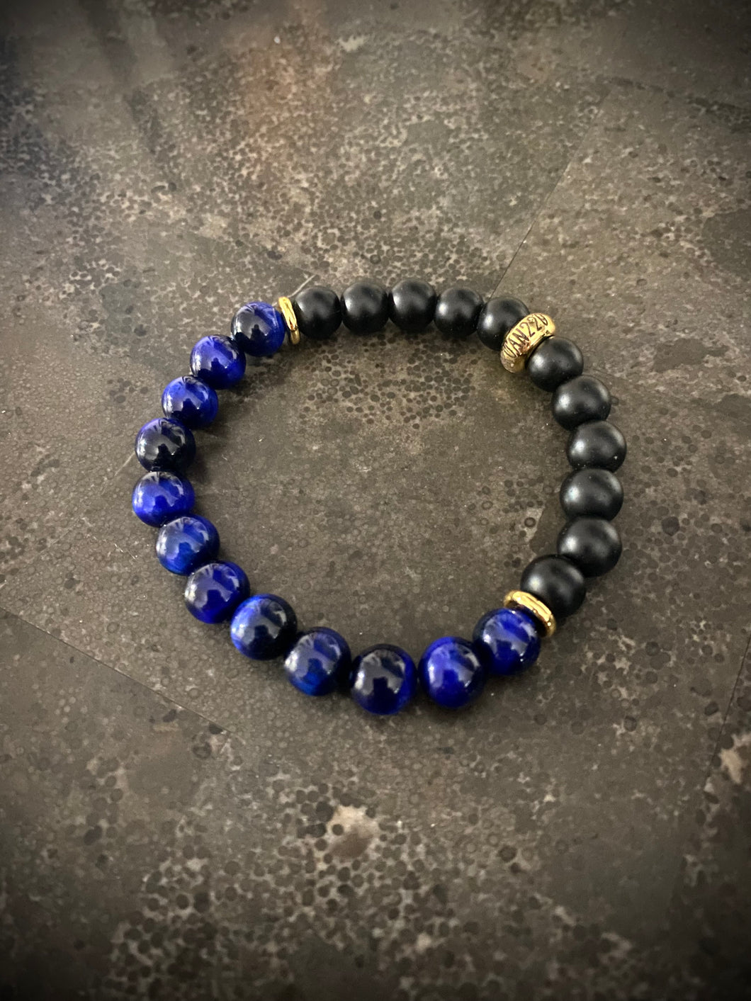 EMILIO | blue tiger eye & onyx bracelet